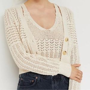 Anthropologie crochet sweater set: crop tank and sweater